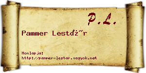 Pammer Lestár névjegykártya